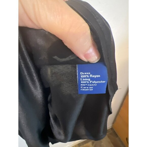 Apt. 9 XL Black Sleeveless Dress Bright Floral Pattern Fit and Flare Lined Belte - Picture 6 of 10